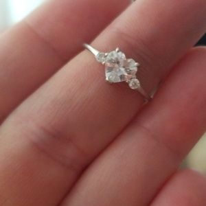 Silver  heart ring
